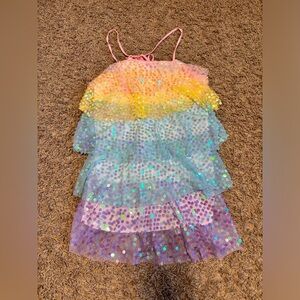 Muineobuka Sleeveless Sequin Mini Dress | Size M | Rainbow
